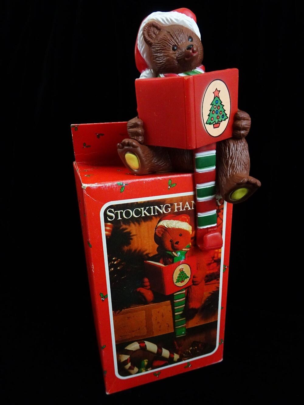 Vintage Woolworths Teddy Bear Stocking Hanger Christmas FW Woolworth Santa Noel